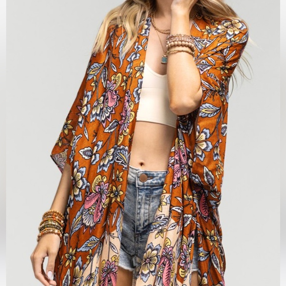 NEW Boho Floral Paisley Multi Color Kimono, Festival Outfit